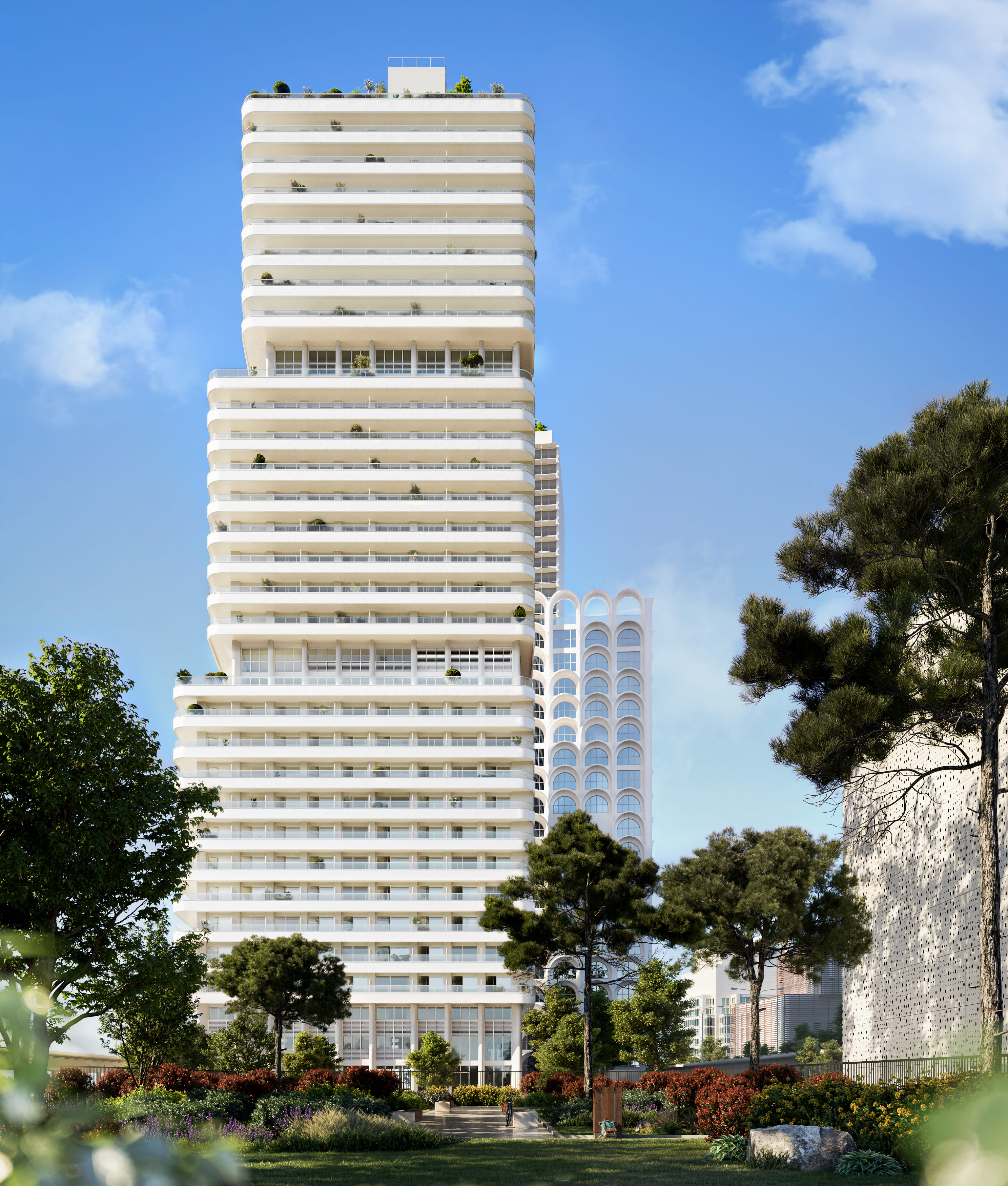 Tour M99 de 99 mètres développée par Constructa à Marseille